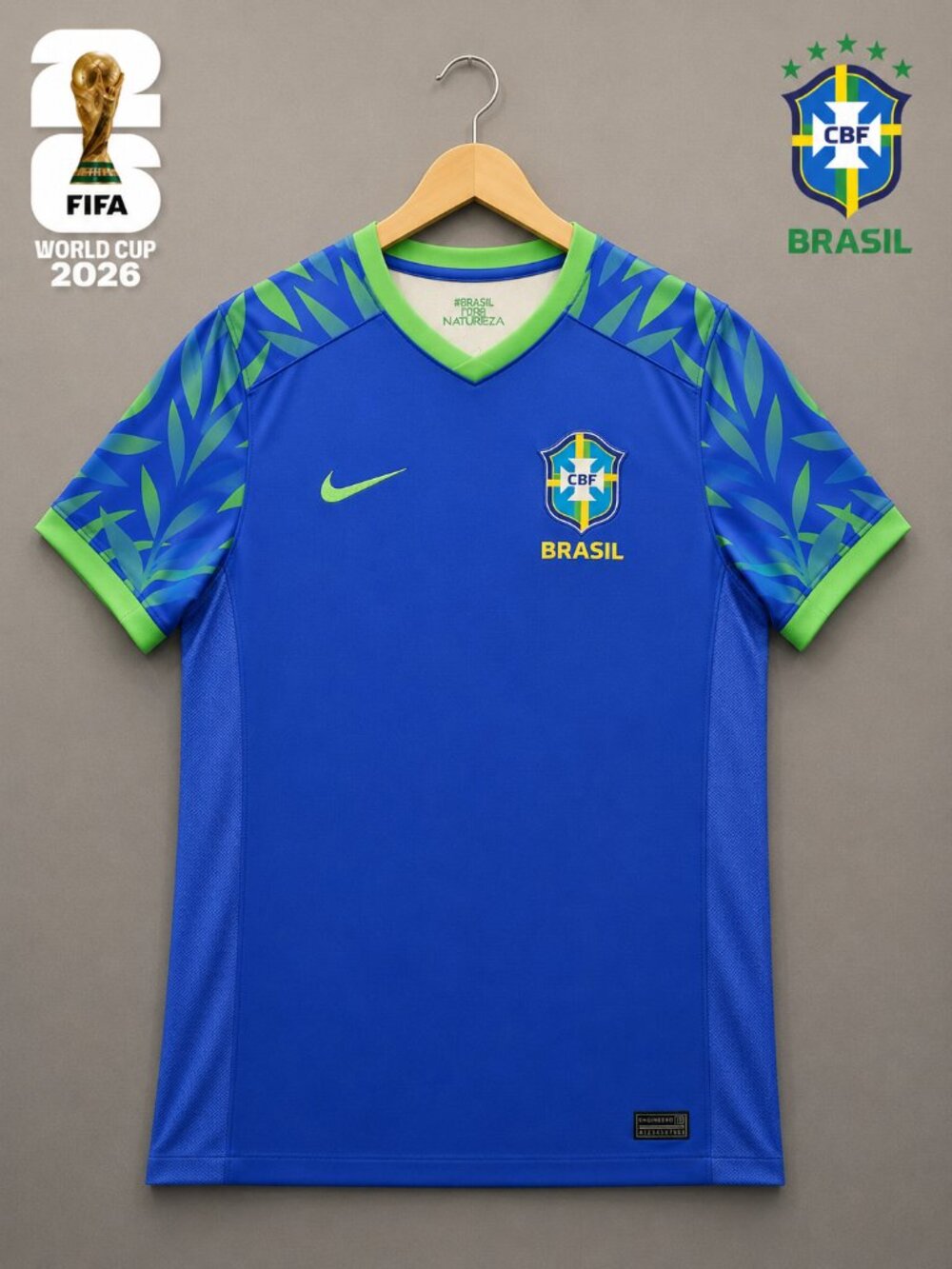 Nike Brazil CBF Away Soccer Jersey NWT Made in Brazil Blue Green Dri-FIT - Sz L